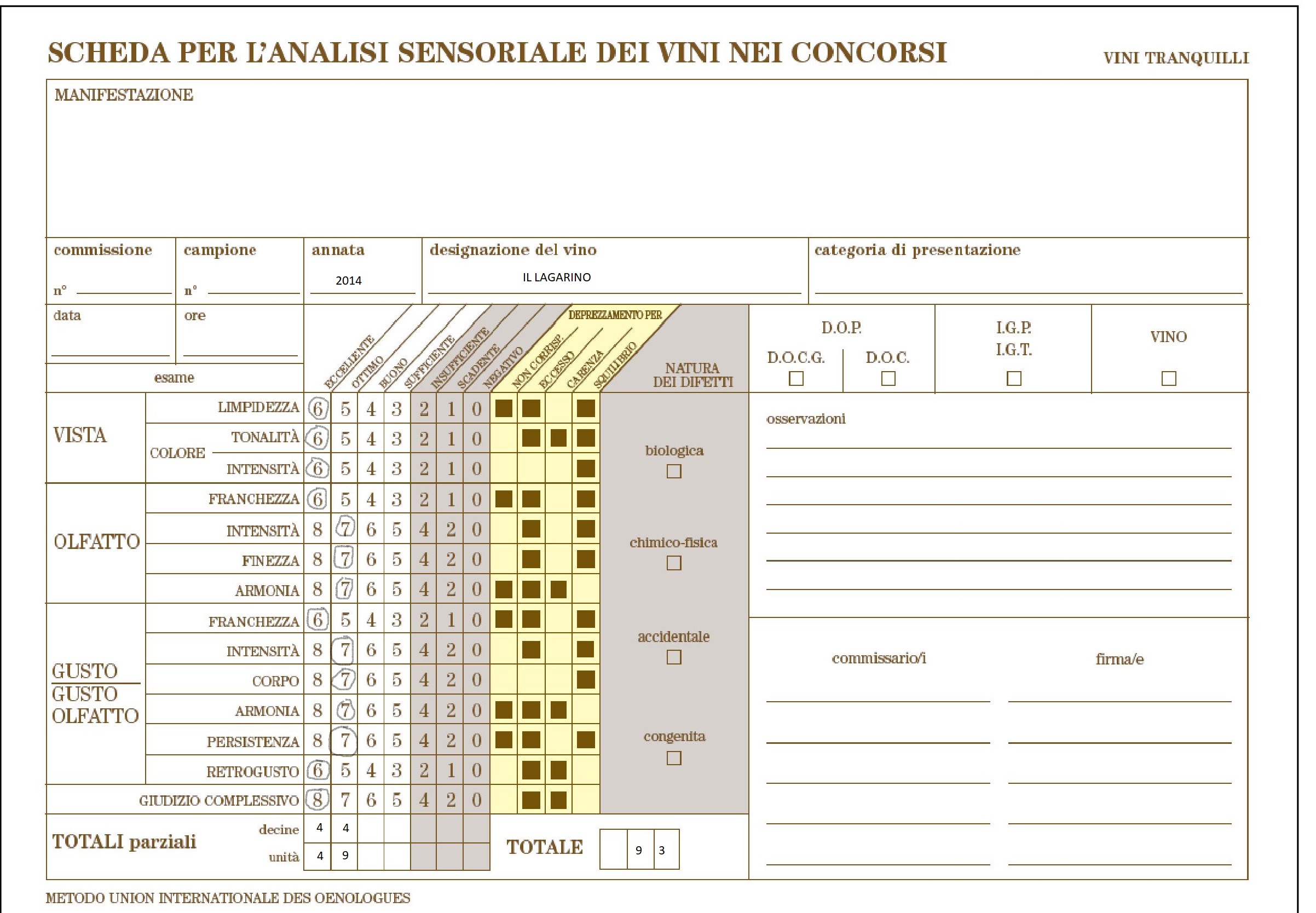 Lagarino 2014 di Cantine Taverna