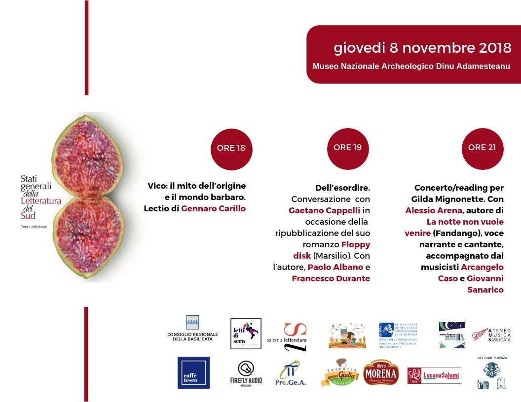 Stati Generali della Letteratura del Sud - Programma dell'8 Novembre