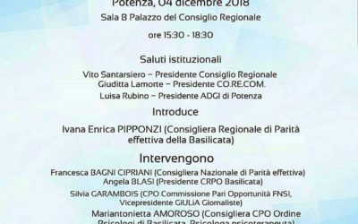 4 dicembre 2018 – IL LINGUAGGIO (DE)GENERE: LE PAROLE TRA AZIONI E TUTELE PER LA PARITA’.