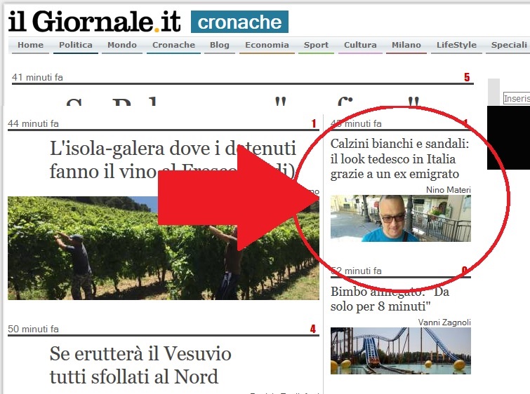 l'home page del Giornale