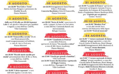 Gli eventi in programma per l'”Agosto Francavillese”