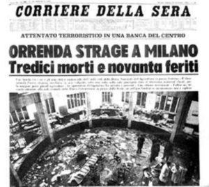 la strage di Piazza Fontana: Un titolo dell'epoca