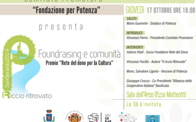 17 Ottobre a Potenza PREMIO NAZIONALE “RETE DEL DONO”